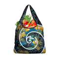 New Zealand Tui Bird Grocery Bag Maori Koru With Kowhai Flowers