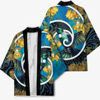 New Zealand Tui Bird Kimono Maori Koru With Kowhai Flowers