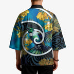 New Zealand Tui Bird Kimono Maori Koru With Kowhai Flowers