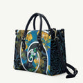New Zealand Tui Bird Leather Bag Maori Koru With Kowhai Flowers