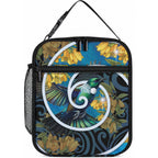 New Zealand Tui Bird Lunch Bag Maori Koru With Kowhai Flowers