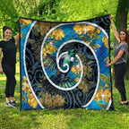 New Zealand Tui Bird Quilt Maori Koru With Kowhai Flowers
