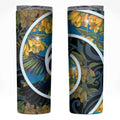 New Zealand Tui Bird Skinny Tumbler Maori Koru With Kowhai Flowers