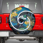 New Zealand Tui Bird Spare Tire Cover Maori Koru With Kowhai Flowers