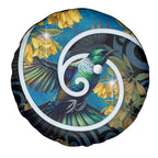 New Zealand Tui Bird Spare Tire Cover Maori Koru With Kowhai Flowers