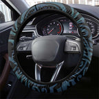 New Zealand Tui Bird Steering Wheel Cover Maori Koru With Kowhai Flowers