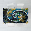 New Zealand Tui Bird Tablecloth Maori Koru With Kowhai Flowers