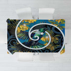 New Zealand Tui Bird Tablecloth Maori Koru With Kowhai Flowers