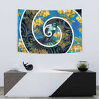 New Zealand Tui Bird Tapestry Maori Koru With Kowhai Flowers