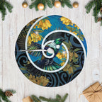 New Zealand Tui Bird Tree Skirt Maori Koru With Kowhai Flowers