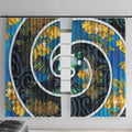 New Zealand Tui Bird Window Curtain Maori Koru With Kowhai Flowers