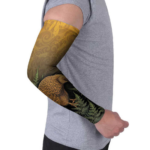 New Zealand Kiwi Bird Arm Sleeves Silver Fern Mix Maori Pattern