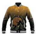 New Zealand Kiwi Bird Baseball Jacket Silver Fern Mix Maori Pattern