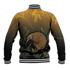 New Zealand Kiwi Bird Baseball Jacket Silver Fern Mix Maori Pattern