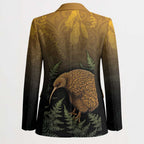 New Zealand Kiwi Bird Blazer Silver Fern Mix Maori Pattern