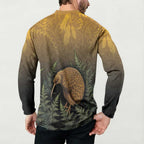 New Zealand Kiwi Bird Button Sweatshirt Silver Fern Mix Maori Pattern