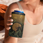 New Zealand Kiwi Bird 4 in 1 Can Cooler Tumbler Silver Fern Mix Maori Pattern