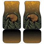 New Zealand Kiwi Bird Car Mats Silver Fern Mix Maori Pattern
