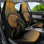New Zealand Kiwi Bird Car Seat Cover Silver Fern Mix Maori Pattern