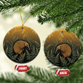 New Zealand Kiwi Bird Ceramic Ornament Silver Fern Mix Maori Pattern