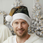 New Zealand Kiwi Bird Christmas Santa Hat Silver Fern Mix Maori Pattern