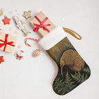 New Zealand Kiwi Bird Christmas Stocking Silver Fern Mix Maori Pattern