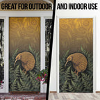 New Zealand Kiwi Bird Door Cover Silver Fern Mix Maori Pattern