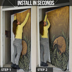 New Zealand Kiwi Bird Door Cover Silver Fern Mix Maori Pattern