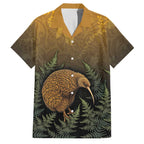 New Zealand Kiwi Bird Family Matching Mermaid Dress and Hawaiian Shirt Silver Fern Mix Maori Pattern
