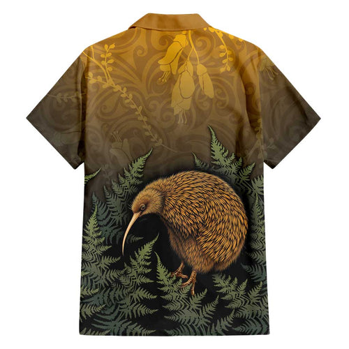 New Zealand Kiwi Bird Family Matching Mermaid Dress and Hawaiian Shirt Silver Fern Mix Maori Pattern