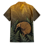 New Zealand Kiwi Bird Family Matching Puletasi and Hawaiian Shirt Silver Fern Mix Maori Pattern