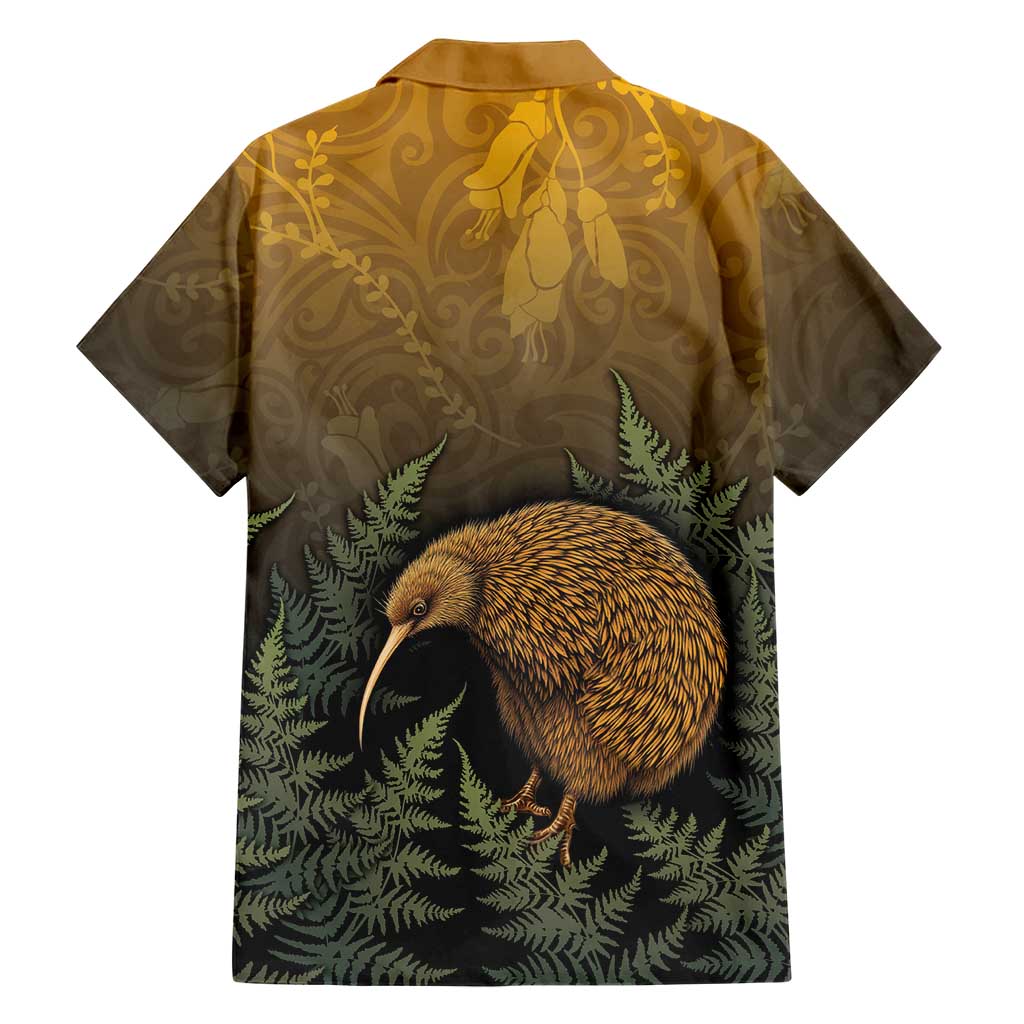 New Zealand Kiwi Bird Family Matching Tank Maxi Dress and Hawaiian Shirt Silver Fern Mix Maori Pattern
