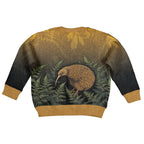 New Zealand Kiwi Bird Kid Ugly Christmas Sweater Silver Fern Mix Maori Pattern