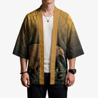 New Zealand Kiwi Bird Kimono Silver Fern Mix Maori Pattern