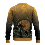 New Zealand Kiwi Bird Ugly Christmas Sweater Silver Fern Mix Maori Pattern