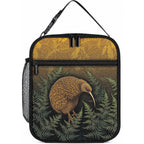 New Zealand Kiwi Bird Lunch Bag Silver Fern Mix Maori Pattern