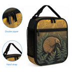 New Zealand Kiwi Bird Lunch Bag Silver Fern Mix Maori Pattern