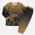 New Zealand Kiwi Bird Christmas Pajama Set Silver Fern Mix Maori Pattern