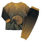 New Zealand Kiwi Bird Christmas Pajama Set Silver Fern Mix Maori Pattern