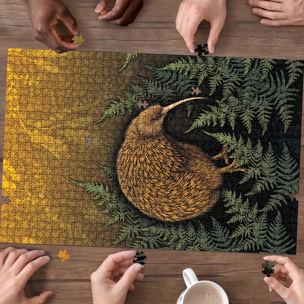 New Zealand Kiwi Bird Puzzle Silver Fern Mix Maori Pattern