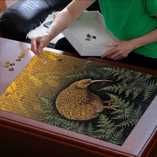 New Zealand Kiwi Bird Puzzle Silver Fern Mix Maori Pattern