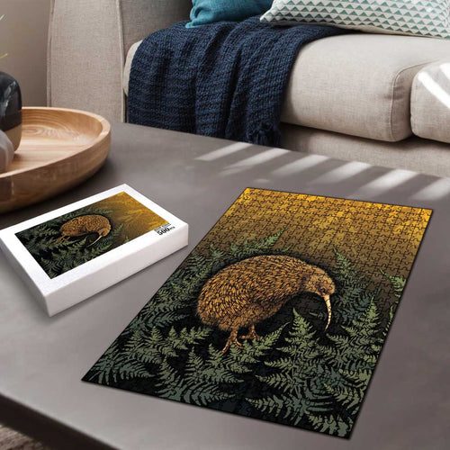New Zealand Kiwi Bird Puzzle Silver Fern Mix Maori Pattern