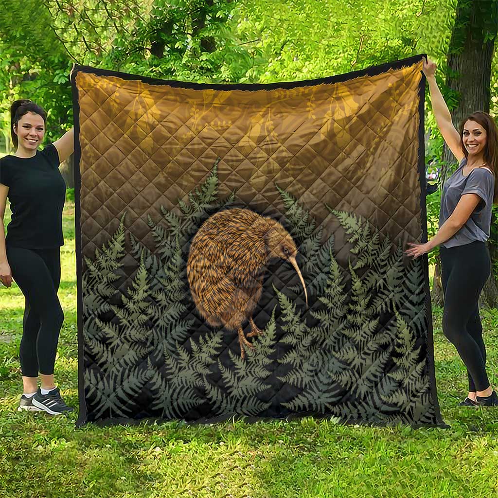 New Zealand Kiwi Bird Quilt Silver Fern Mix Maori Pattern