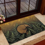 New Zealand Kiwi Bird Rubber Doormat Silver Fern Mix Maori Pattern