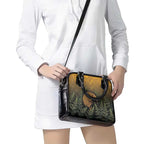New Zealand Kiwi Bird Shoulder Handbag Silver Fern Mix Maori Pattern