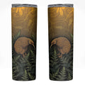 New Zealand Kiwi Bird Skinny Tumbler Silver Fern Mix Maori Pattern