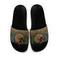 New Zealand Kiwi Bird Slide Sandals Silver Fern Mix Maori Pattern