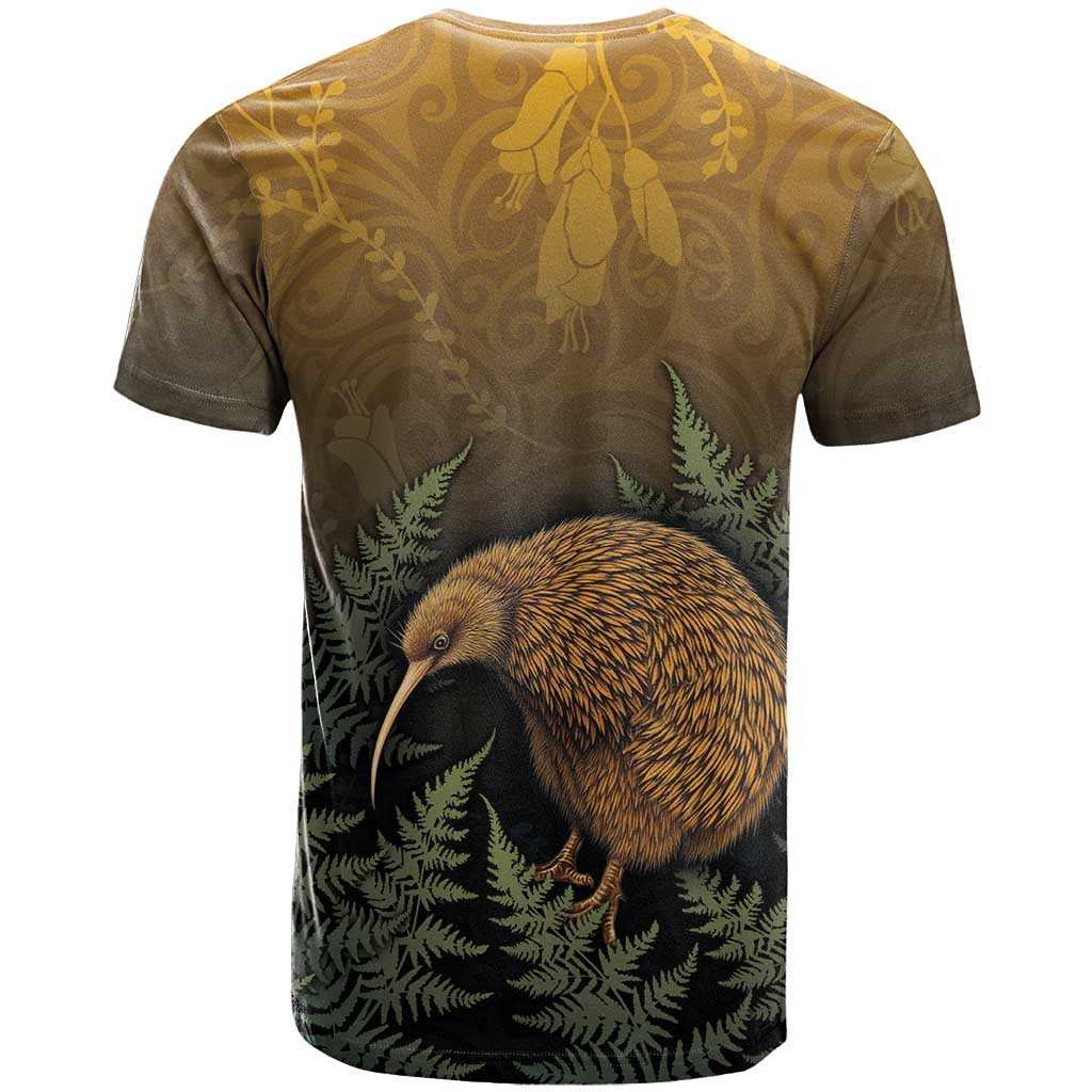 New Zealand Kiwi Bird T Shirt Silver Fern Mix Maori Pattern