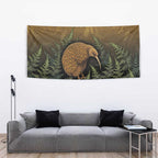 New Zealand Kiwi Bird Tapestry Silver Fern Mix Maori Pattern