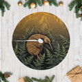 New Zealand Kiwi Bird Tree Skirt Silver Fern Mix Maori Pattern